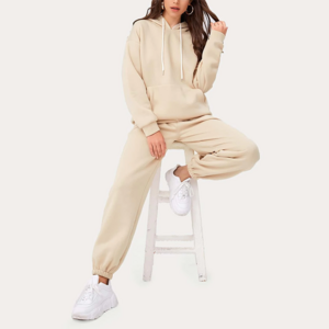 Custom LOGO Fashioned Casual Sportswear Loose Hoodie and Jogging Women Set Sportswear Tracksuit Woman