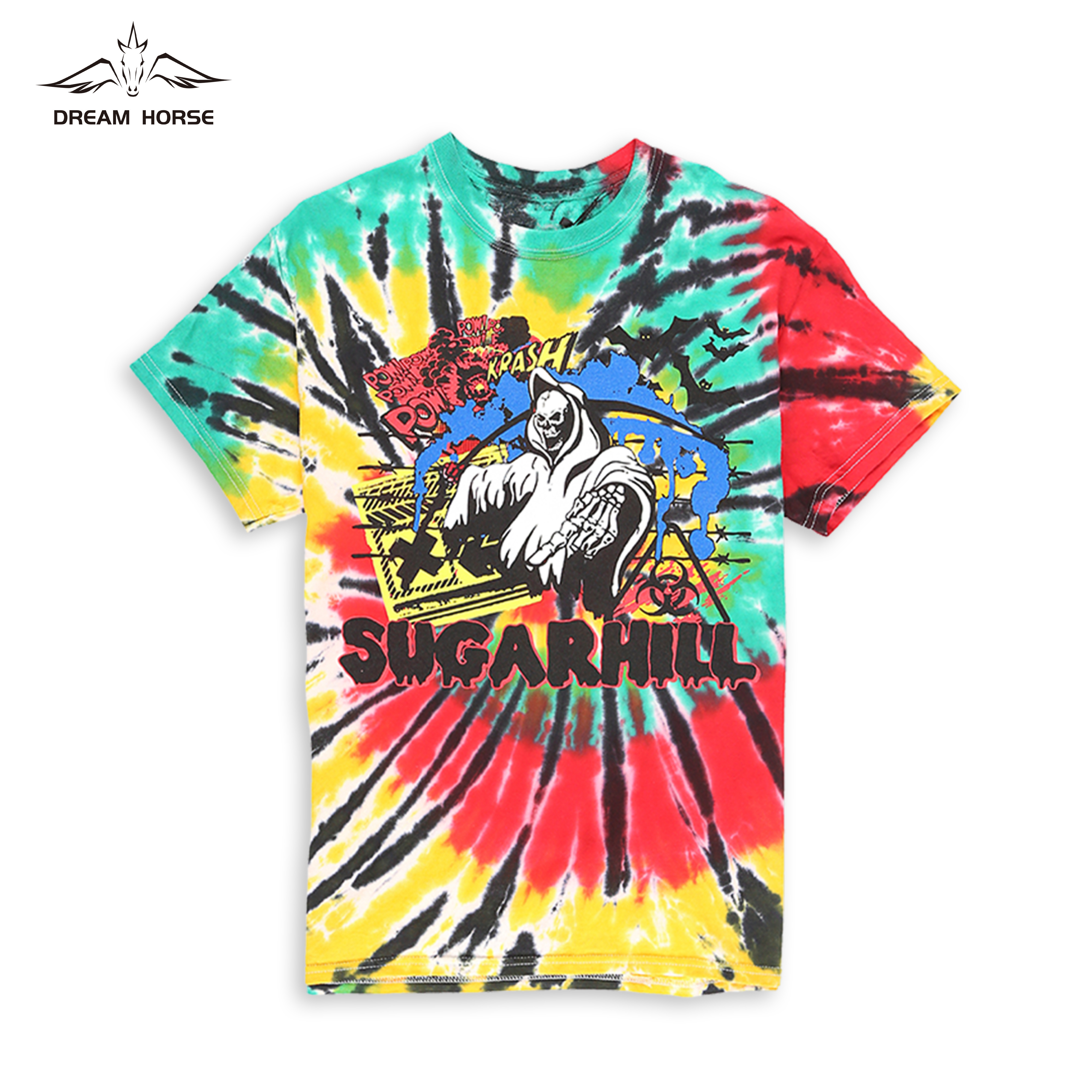 AiNear wholesale customizable logo design oem & odm new style short sleeve rock band mens tie dye cotton 200 gsm t-shirt clothes