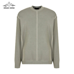 AiNear wholesale custom logo design oem & odm long sleeve round neck thin men's angora wool plain knitted pullover sweater