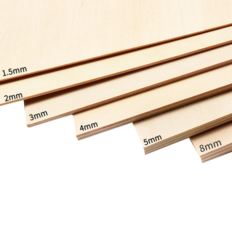 Lumber Wood 1.5mm 2mm 3mm Process plates plywood Basswood  Commercial Plywood Sheets For Toy