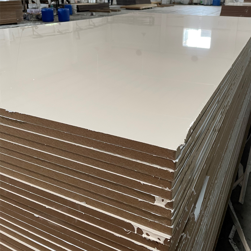 High gloss Fibreboards Wood Sheets PET UV Mdf 4X8 12mm 15mm 18mm UV MDF for furniture