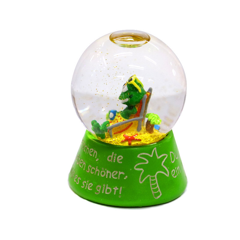 45mm Glass Polyresin Snowball Tabletop Snow Dome Home Decoration Sculpture Water Ball Snow Globe