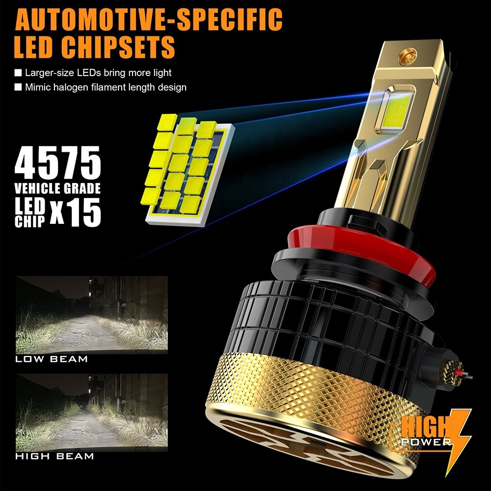 Sunshiny Hot Sale H11 Led Auto Lighting Headlight Led Bulb H11 Low Beam 16000lm 200w High Power H11 Led Headlights