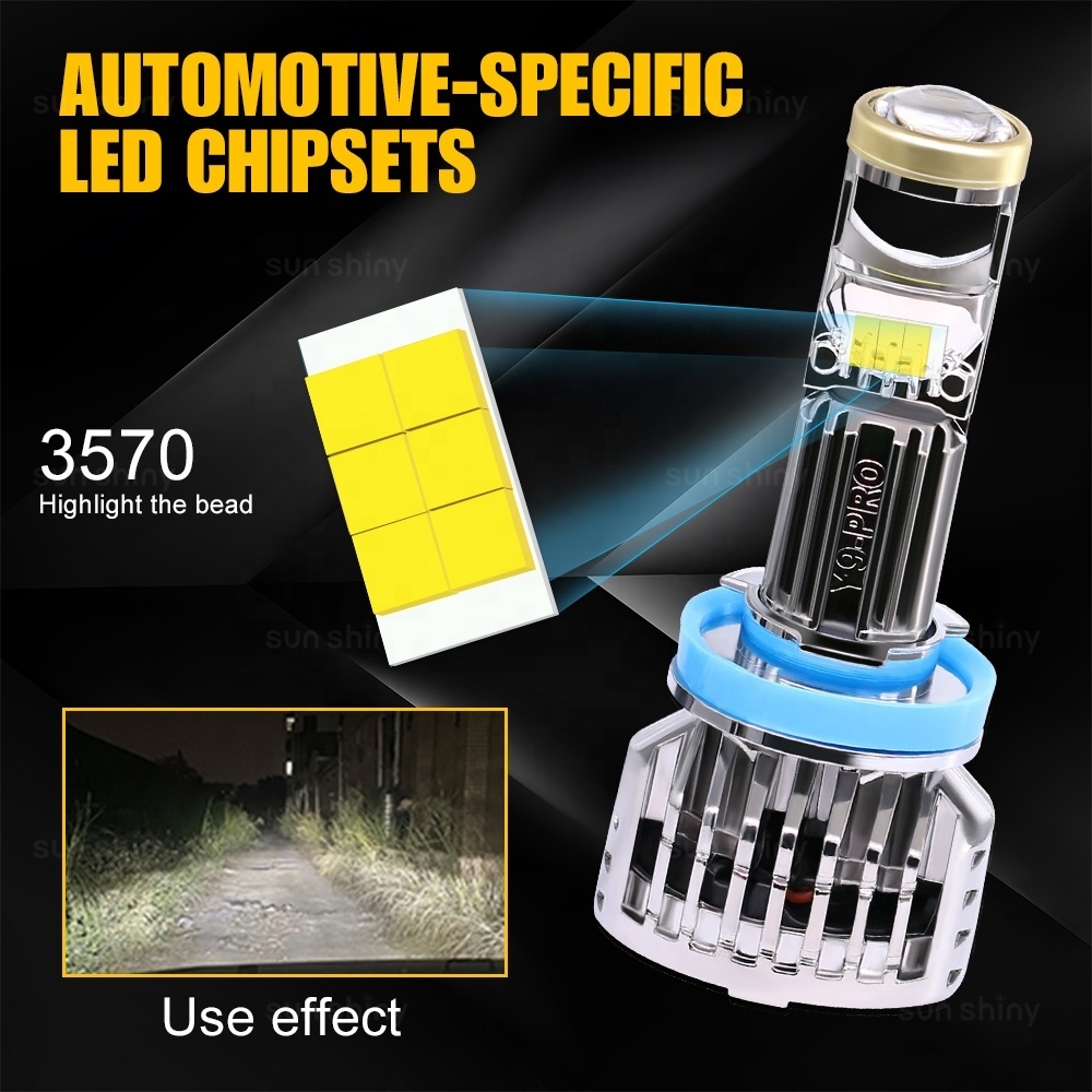 Classic Hot Y9 H11 Upgrade Y9 PRO H11 Led Headlights Lumen Higher H11 Projector Bulb For Cars