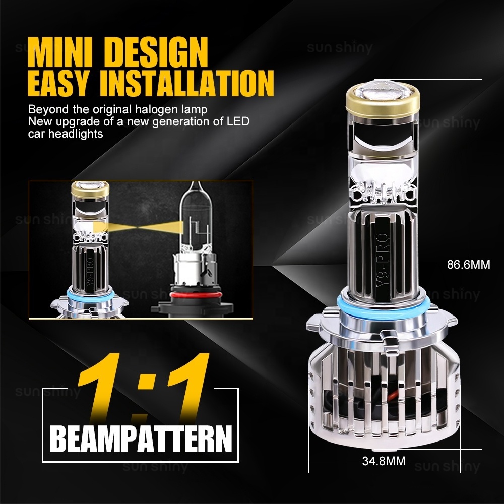 MINI LED LENS Hb3 Laser LED Headlight for High Beam 9005 Fan HB3 Laser Headlight HB3 9005 Hid Xenon Headlights Bulbs