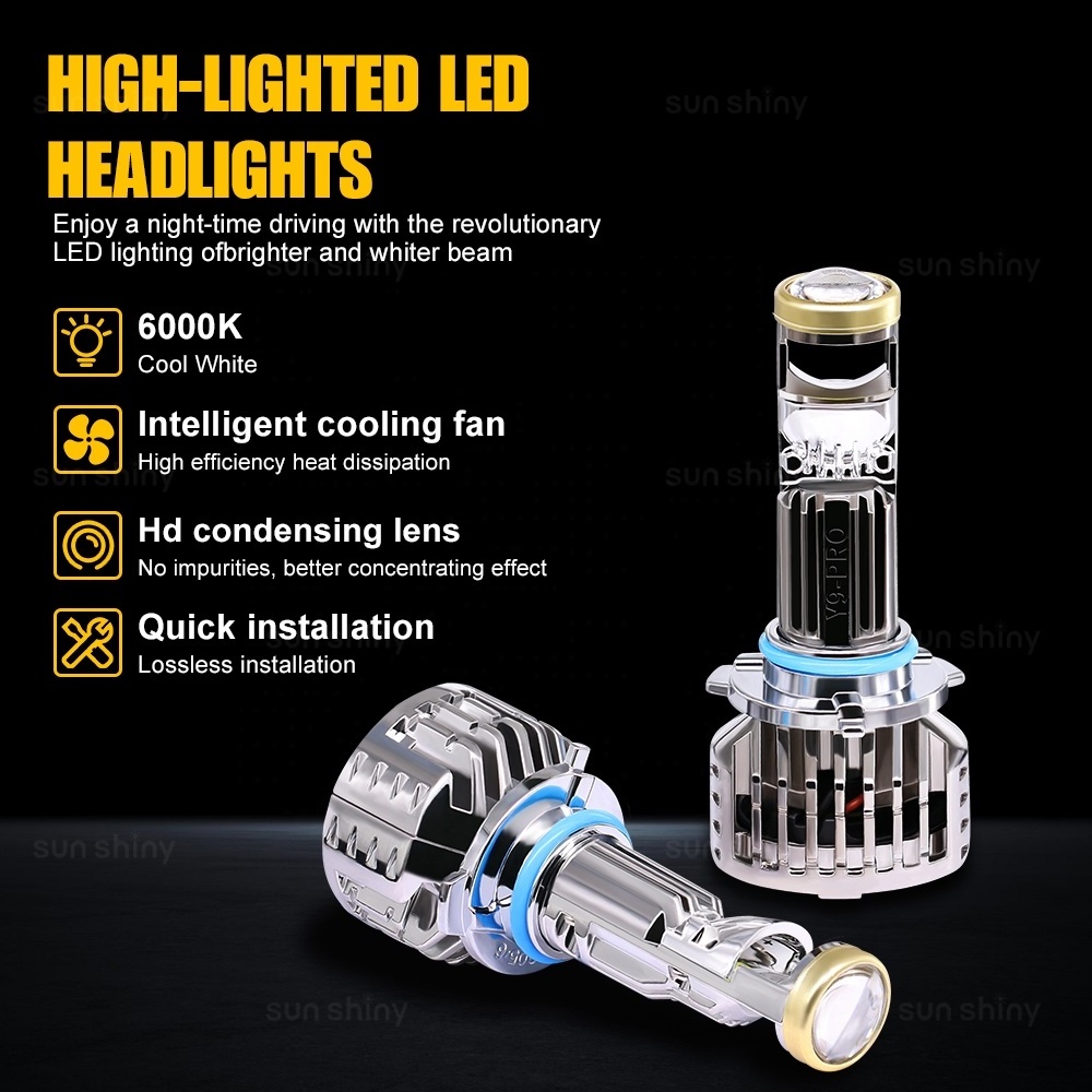 MINI LED LENS Hb3 Laser LED Headlight for High Beam 9005 Fan HB3 Laser Headlight HB3 9005 Hid Xenon Headlights Bulbs