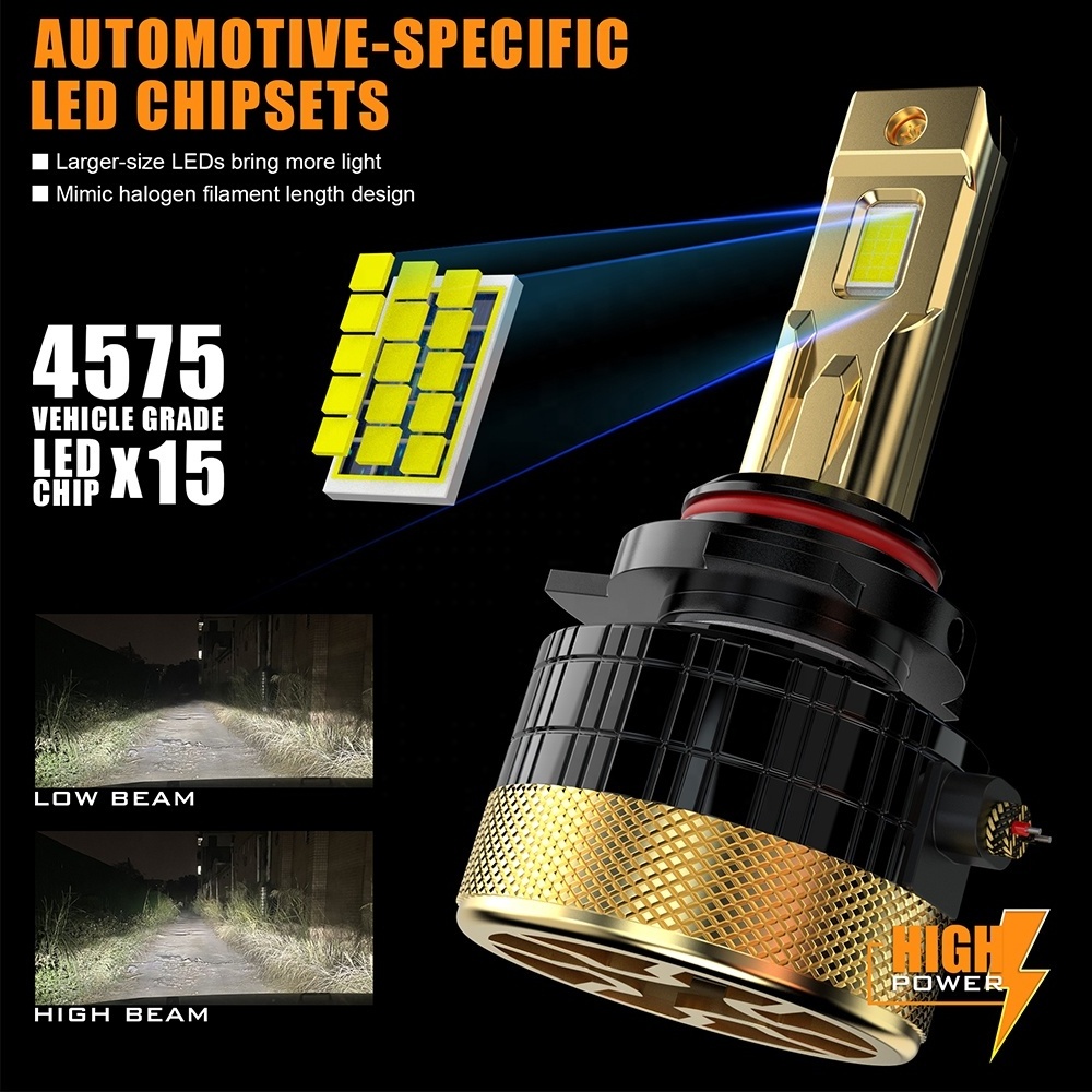 New V27 16000lm 200w Faro LED Para Autos 9012 LED Headlight Bulb 9012 LED Headlights Light For Universal Cars