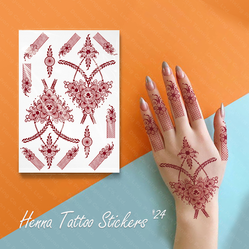 Non-toxin Mehndi Design Layla Water Transfer Temporary Henna Tattoo Sticker Waterproof