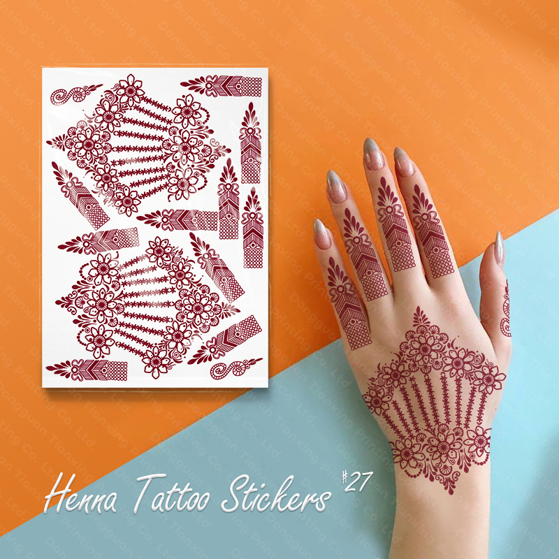 Non-toxin Mehndi Design Layla Water Transfer Temporary Henna Tattoo Sticker Waterproof