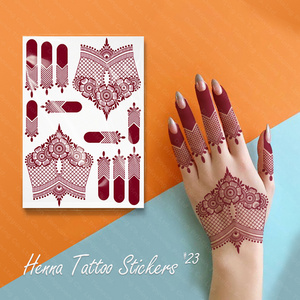 Non-toxin Mehndi Design Layla Water Transfer Temporary Henna Tattoo Sticker Waterproof