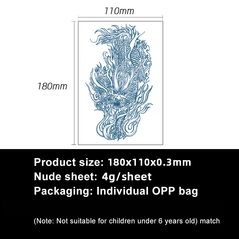 High Quality Last 1-2 Weeks Hyper Realistic Waterproof Semi Permanent Temporary Tattoo Sticker