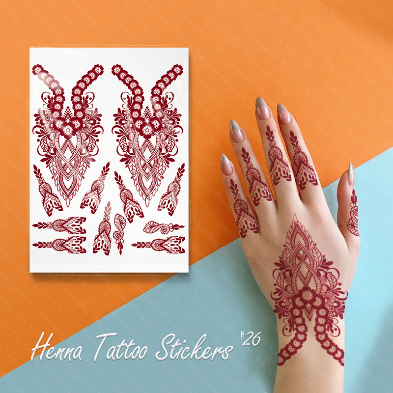 Non-toxin Mehndi Design Layla Water Transfer Temporary Henna Tattoo Sticker Waterproof