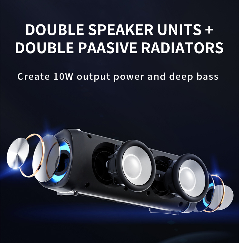 Mini Speakers RGB Stereo Bluetooth Speaker Excellent Power Bass Loudspeaker Home Theater Support TF