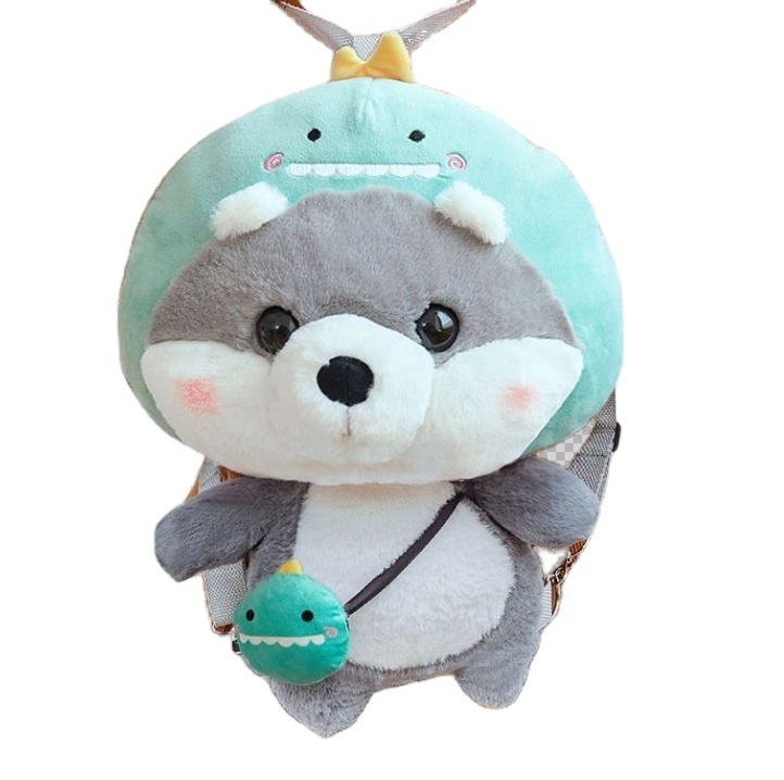 Cheap Kawaii 12 inch hamster Plush backpack for kids gifts stuffed cartoon animal bags