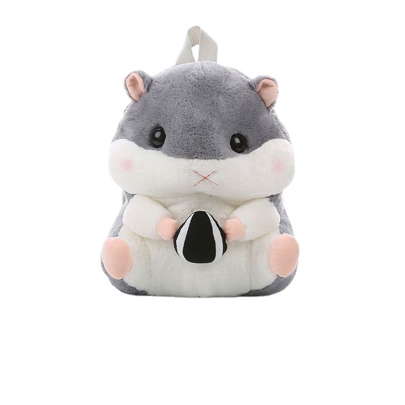 Cheap Kawaii 12 inch hamster Plush backpack for kids gifts stuffed cartoon animal bags