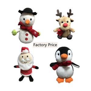 Good Selling Singing  Soft Small Smooth Elephant Snowman Santa Reindeer Christmas Plush Toy