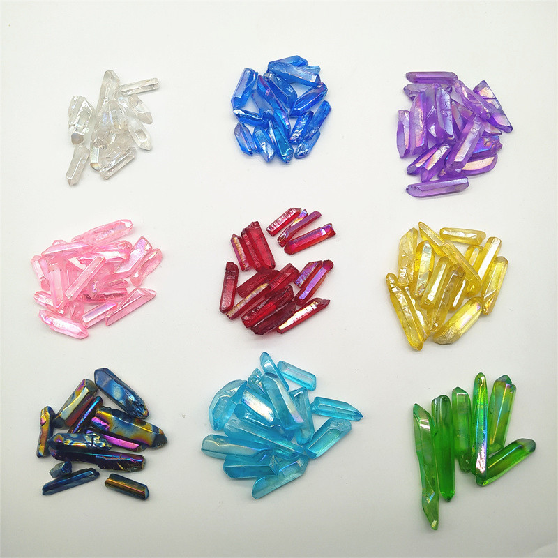 Wholesale Natural rainbow Aura Spirit crystal wand Crystal Stone Points quartz chips For healing