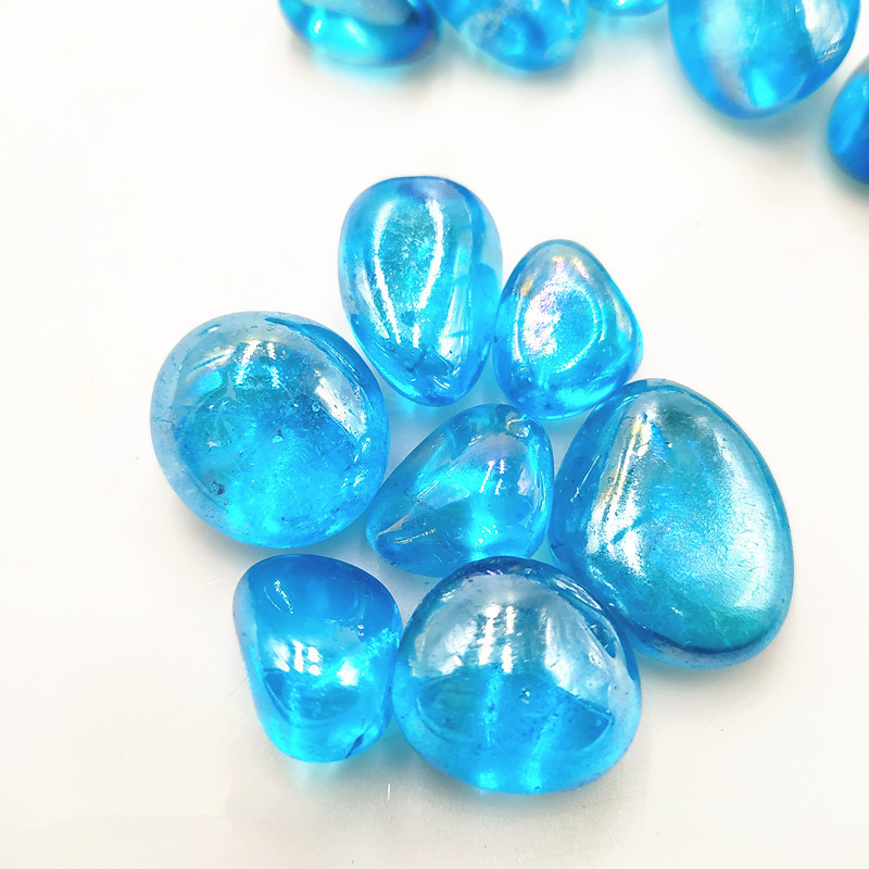 Wholesale natural Rainbow Titanium Blue Aqua Angel Aura Quartz Tumbled Stone