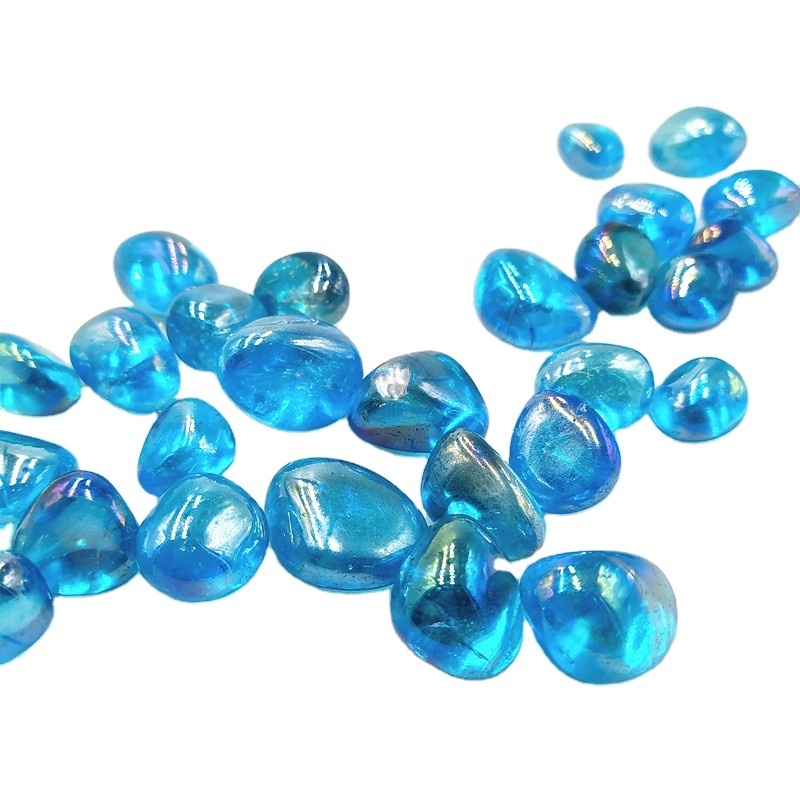 Wholesale natural Rainbow Titanium Blue Aqua Angel Aura Quartz Tumbled Stone