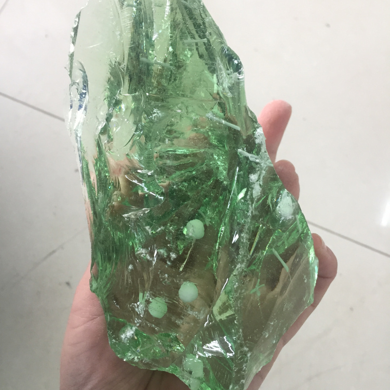 Wholesale natural quartz green clear coloured glaze crystal rough stone