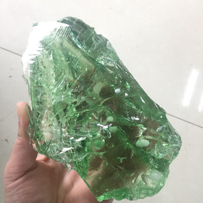 Wholesale natural quartz green clear coloured glaze crystal rough stone