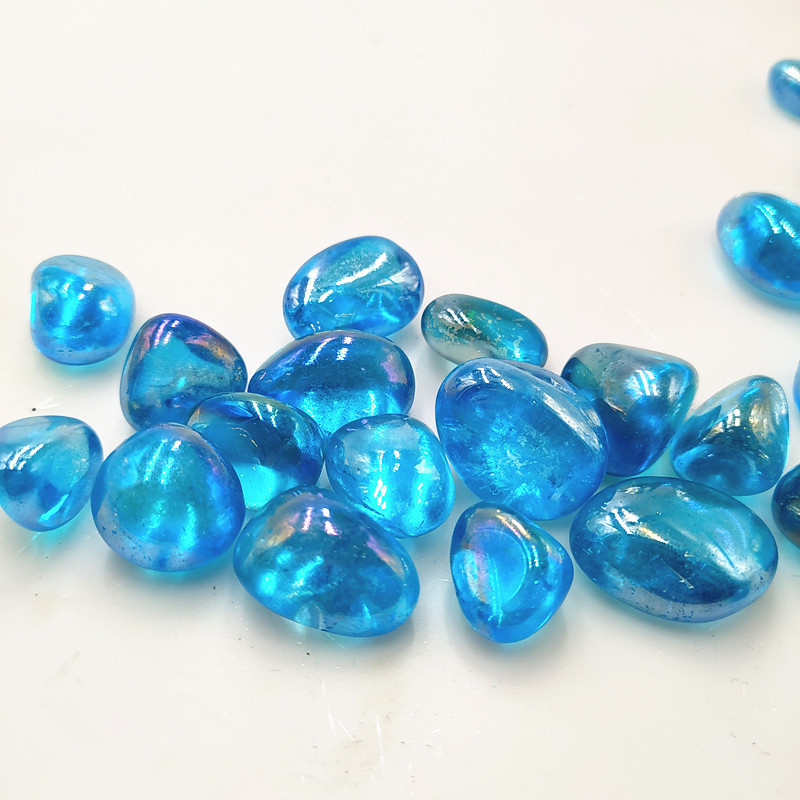 Wholesale natural Rainbow Titanium Blue Aqua Angel Aura Quartz Tumbled Stone