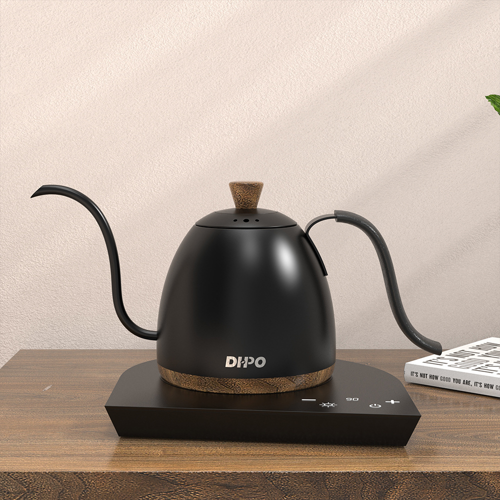 DHPO Portable Gooseneck Cordless Design Coffee Drip Kettle Control Water Boiler Kettle Coffee Electric Hand Drip Coffee Kettle