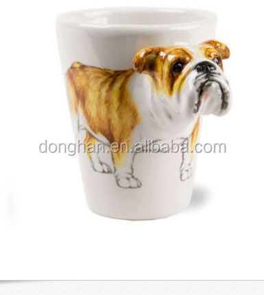 3D Bull Dog Ceramic Hand Crafted Coffee Mug,Hand Paint Ceramic Coffee Mug