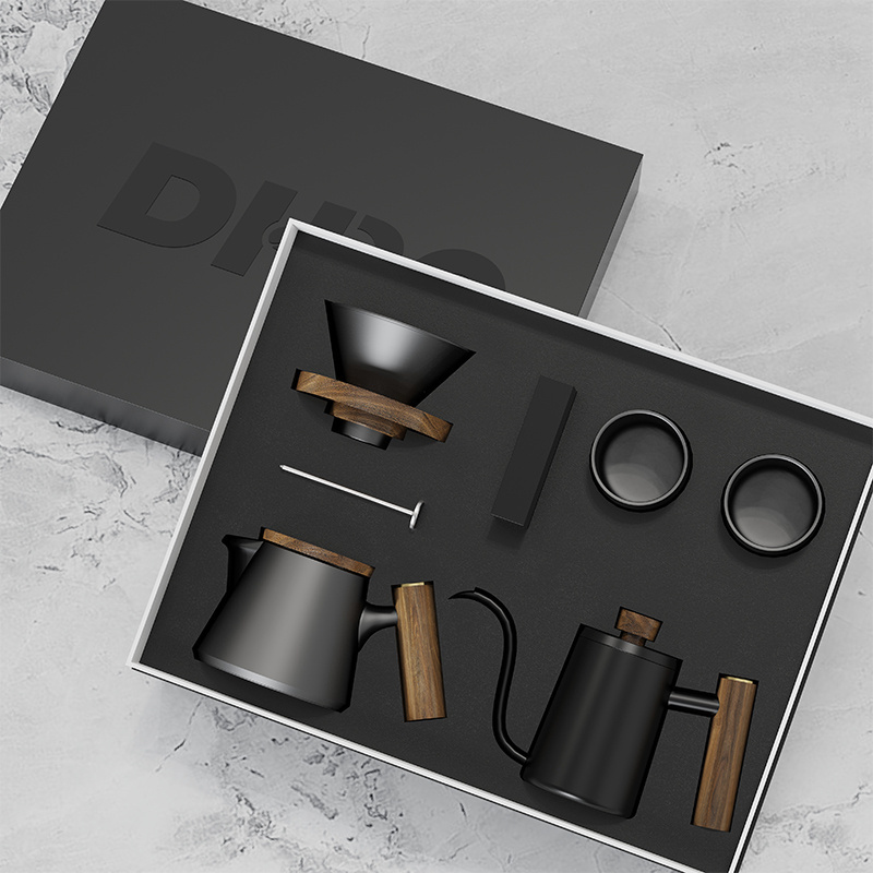 DHPO Coffee Gift Set Ceramic Coffee Grinder Dripper Filter Kettle Travel Gift Kit Barista Tools Espresso Coffee Maker Set