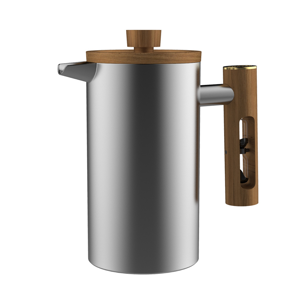 DHPO Drinkware 1000ml double wall 304 stainless steel vacuum coffee pot french coffee press coffee maker with plunger