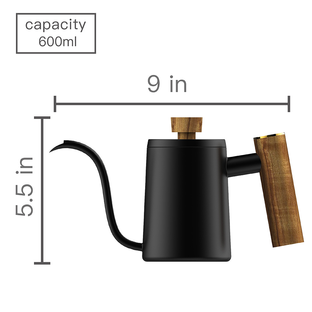 DHPO High Standard 304 Stainless Steel Mini Pour Over Coffee Kettle Gooseneck Pot With Lid Spout Long Mouth Coffee Kettle