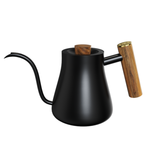 DHPO Wooden Comfortable Handle & 304 Stainless Steel Turkish Gooseneck Coffee Drip Kettle with Thermometer