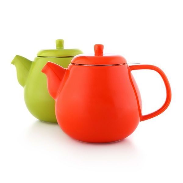 1300ml orange big teapot with infuser ceramic tea pot kettle