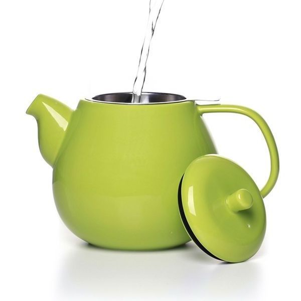 1300ml orange big teapot with infuser ceramic tea pot kettle