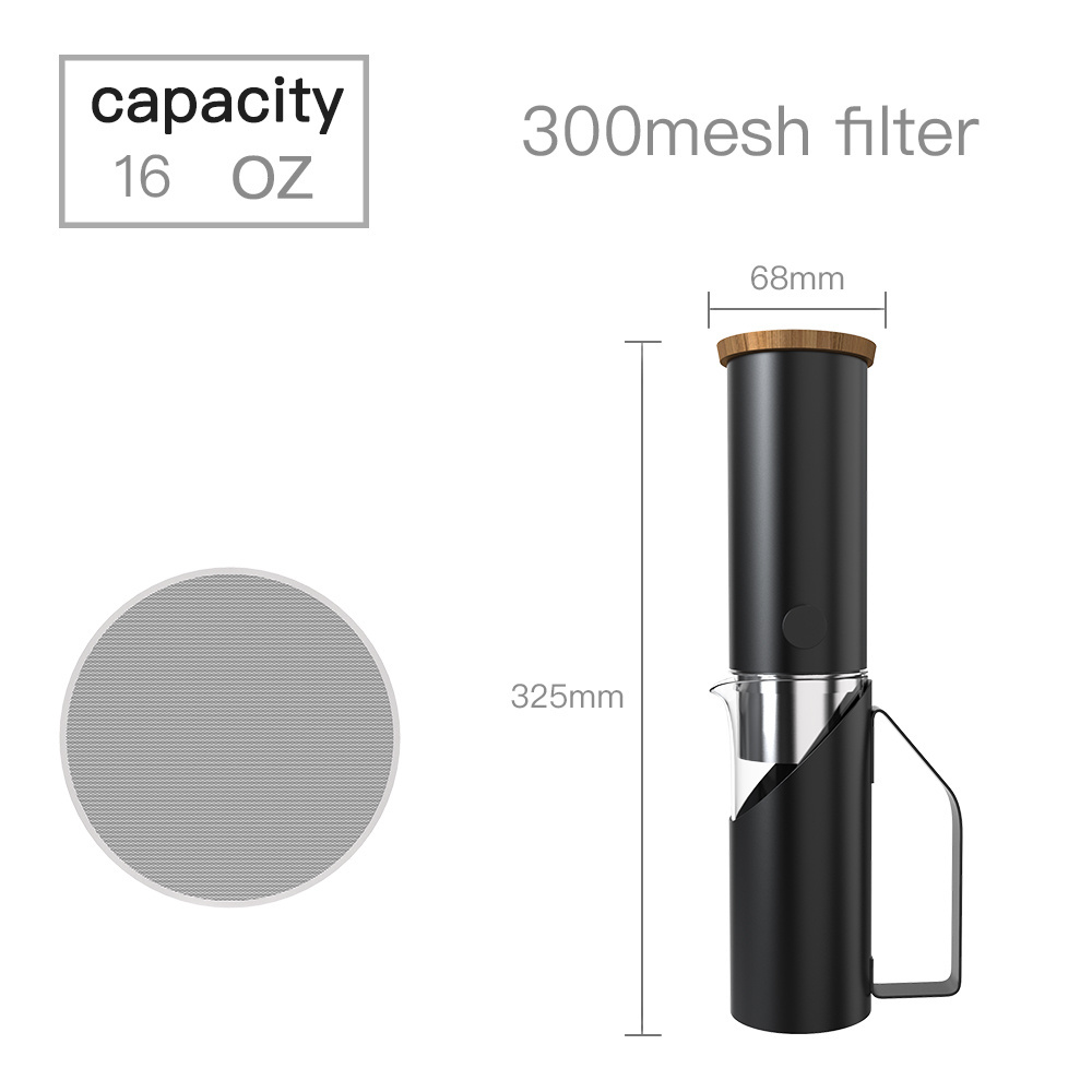 Portable cold brew coffee maker black cold brew ice coffee maker cold drip brew coffee maker