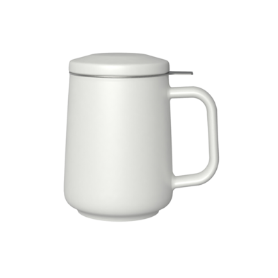 DHPO new design portable high grade ceramic porcelain brewing tea mug with stainless steel infuser and lid and for gift