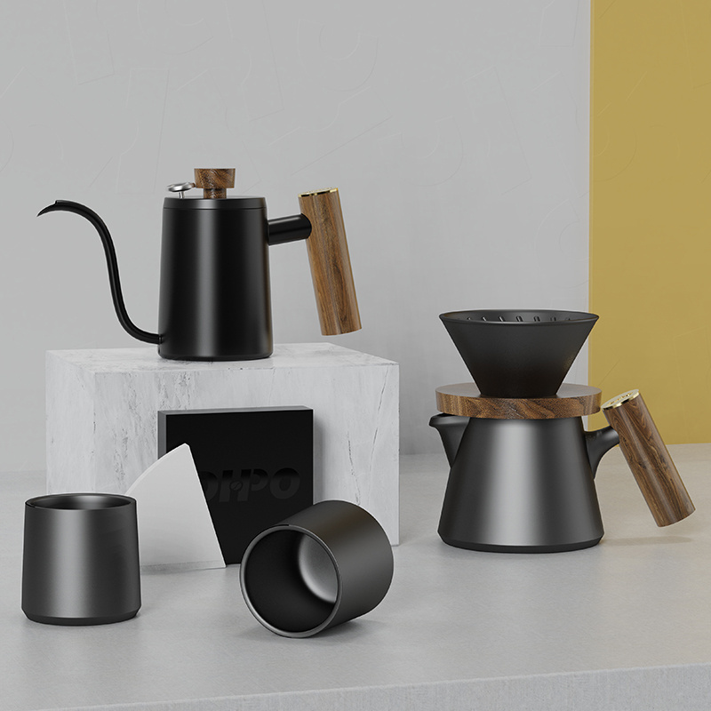 DHPO Coffee Gift Set Ceramic Coffee Grinder Dripper Filter Kettle Travel Gift Kit Barista Tools Espresso Coffee Maker Set