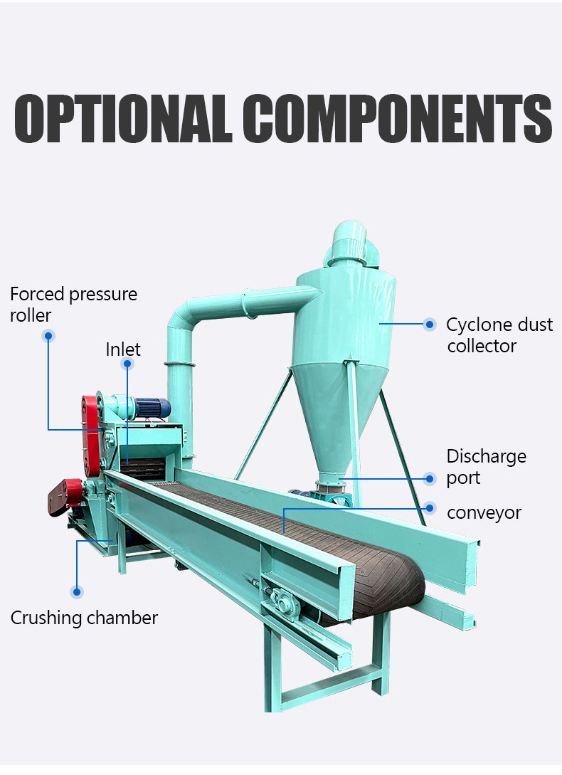 Customizable forced feed wood crusher multifunctional grinding wood chips to sawdust machine with diesel engine