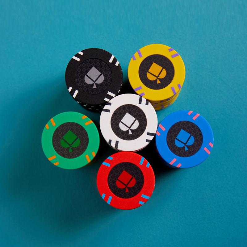 Custom Ceramic Poker Chips Round Shape 10g Weight with 39mm, 12g Weight with 43mm