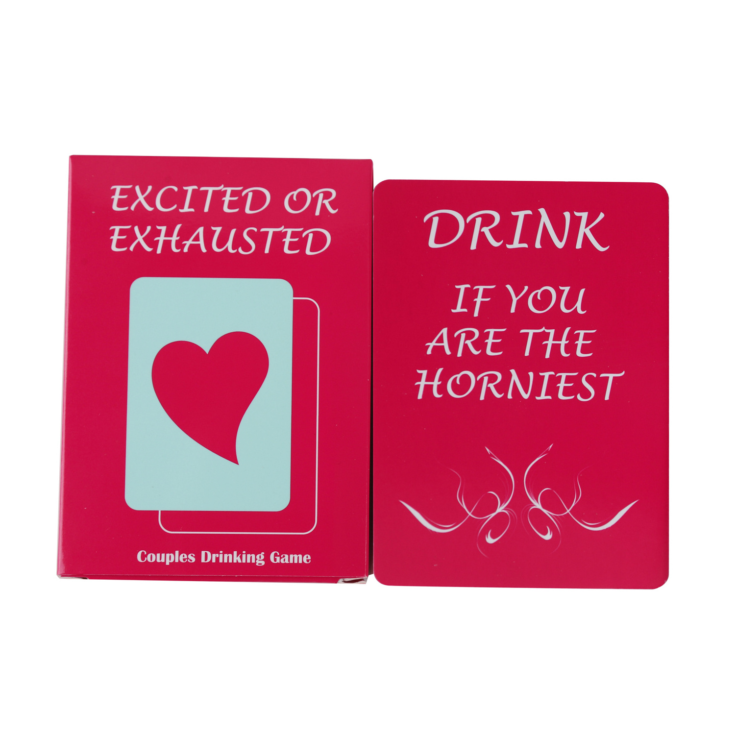 Excited or Exhausted,Couples Drinking Game for Adults Playing Cards