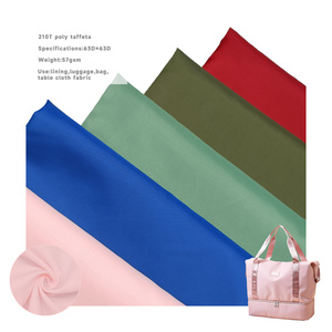 Popular  plain dyed 210T polyester taffeta lining fabric for jacket and bag