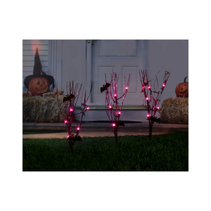 Factory Direct Waterproof 3PK 16in 15L Wood Pathway Tree Stakes Lights For Halloween Outdoor And Home Decoration