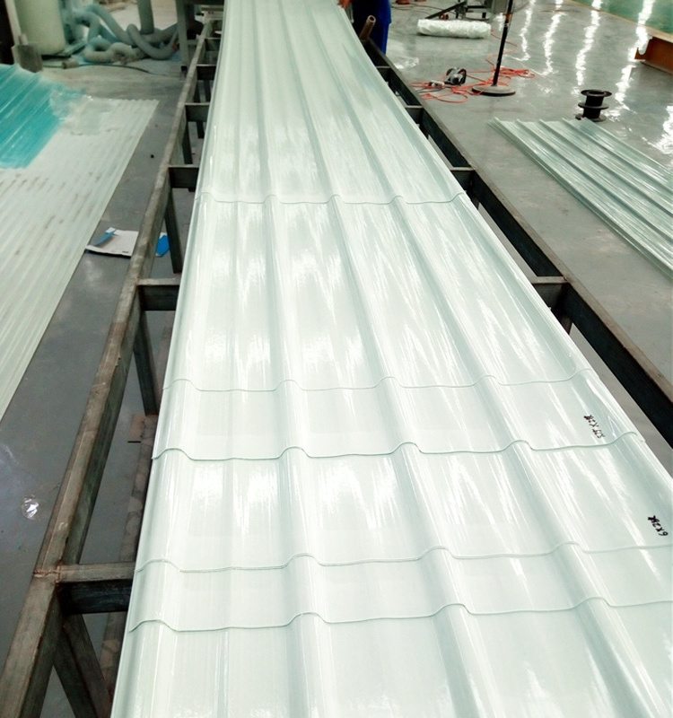 Machine made Fiberglass corrugated roof panel GEI coating FRP sheet