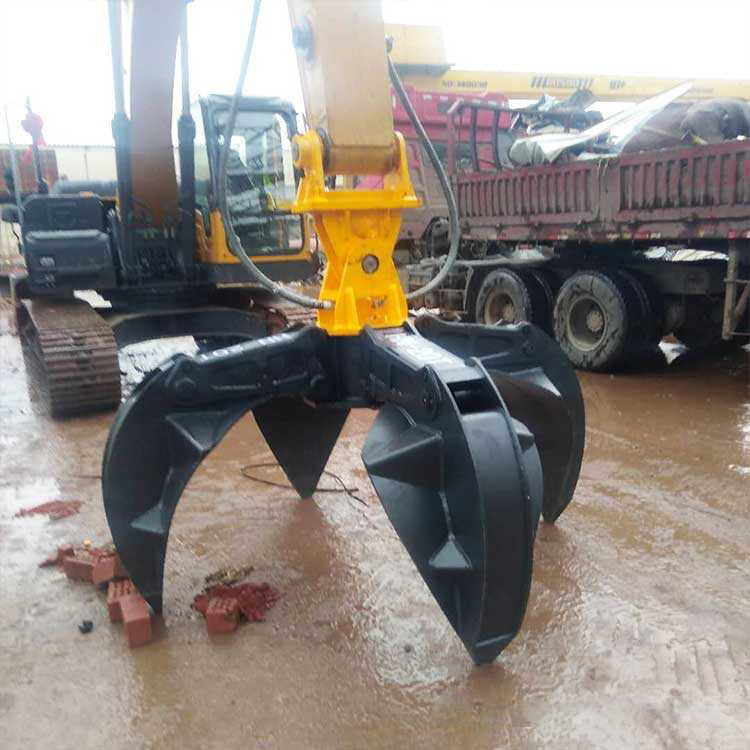 DHG Hydraulic Grapple Excavator Grab Bucket Scrap Grapple 4/5/6 Claws Customizable Orange Peel Grapple