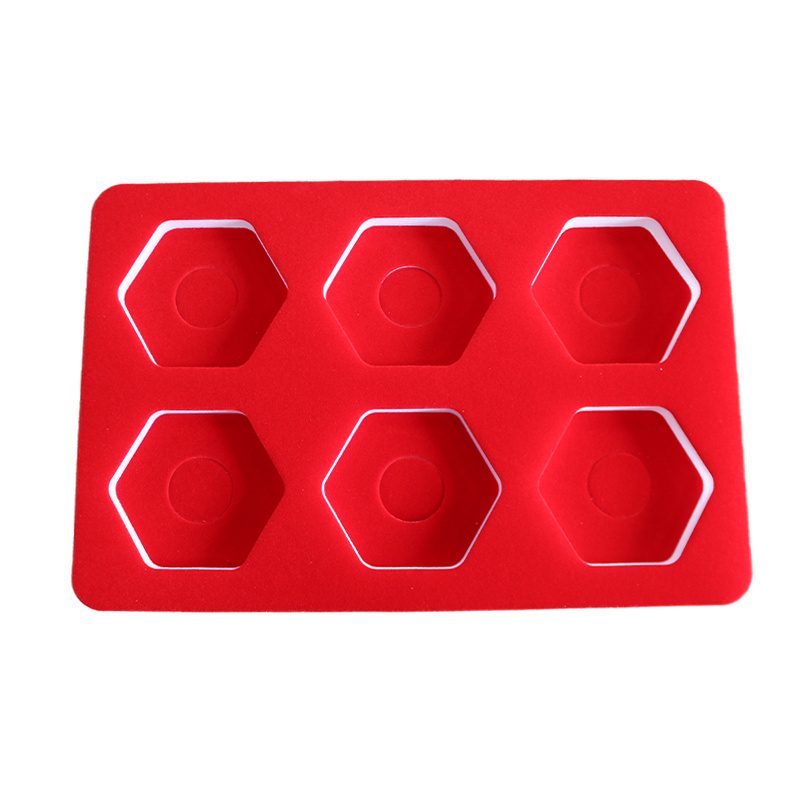 Custom Shape Eco-friendly Packing Foam Die Cutting Foam Inserts Sponge Foam Lining With Velvet