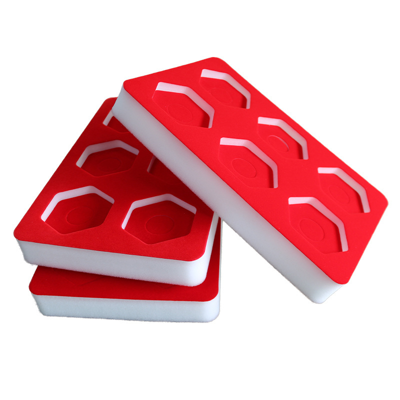 Custom Shape Eco-friendly Packing Foam Die Cutting Foam Inserts Sponge Foam Lining With Velvet