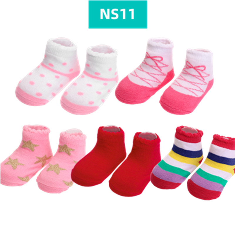 Summer Jacquard Line Style Combed Cotton Thin Cute Pink Baby Lace Socks Bow For Girl