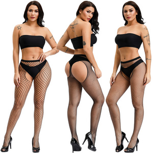 Women High Waist Tights Fishnet Stockings Thigh High Pantyhose