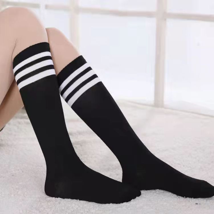 Sexy Japanese Style Women Student Stripes Thin Leg Warmers Tube Tights Over Knee Socks Casual Striped Thigh High Stockings