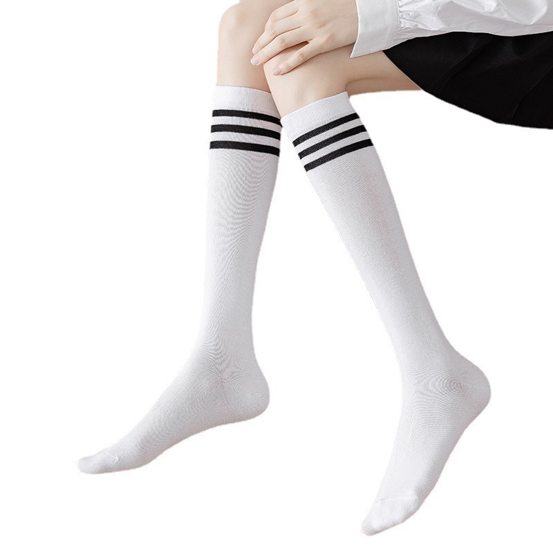 Sexy Japanese Style Women Student Stripes Thin Leg Warmers Tube Tights Over Knee Socks Casual Striped Thigh High Stockings